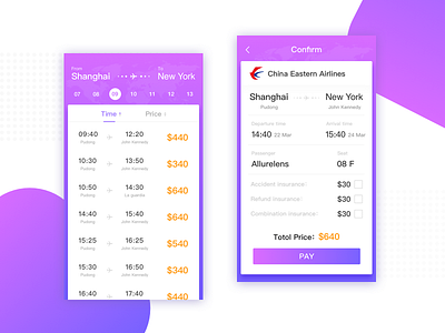 Tickets Of Flight app color ios tickets ui ux