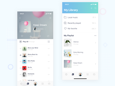 Music app color interface ios11 music ui ux