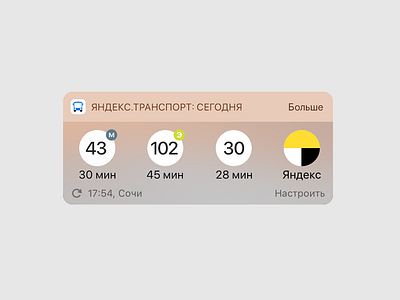 Виджет "Яндекс Транспорт" app flat design ios mobile semi flat design travel trend ui ux ux design yandex