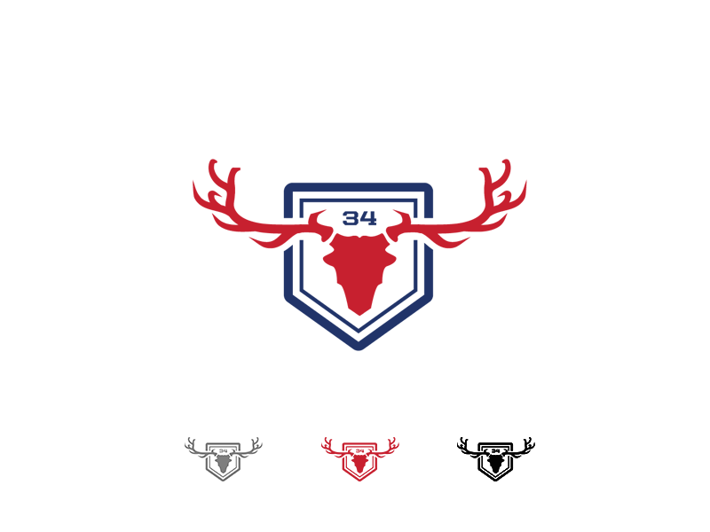 SANCTUARY blue red illustrator ranch home-plate america deer sanctuary hunting logo baseball