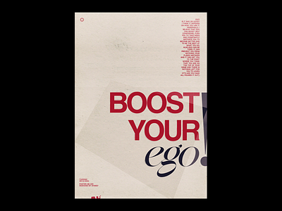 Boost your ego ! adobe archive art collage design experimental fine arts graphic design graphics illustration minimal paper photoshop poster poster art poster design print simple type typography