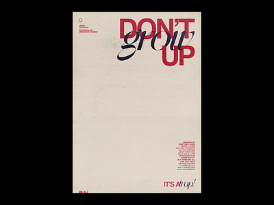 Don't grow up, it's a trap ! adobe archive art collage design experimental fine arts graphic design graphics illustration minimal photoshop poster poster art poster design print simple type typography