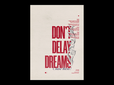 " Don't delay dreams, chase them ! " adobe archive art collage design experimental fine arts graphic design graphics illustration minimal paper photoshop poster poster art poster design print simple type typography