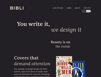 BIBLI - Creative bookdesign agency - Website graphic design logo typography ui ux