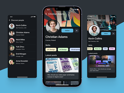 User profile screens | Daily UI Challenge 006 challenge daily daily ui design ios mobile profile programming social media tech ui user ux