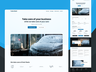 Landing page - Hero | Mobile car wash