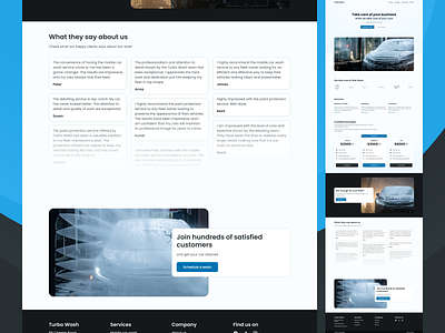 Landing page - Testimonials | Mobile car wash
