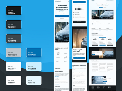 Landing page - Color schema | Mobile car wash