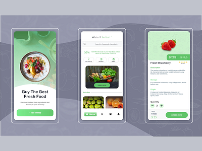 Fresh food mobile app app branding design ui ux