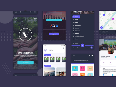 V mobile app app branding design graphic design ui ux vector