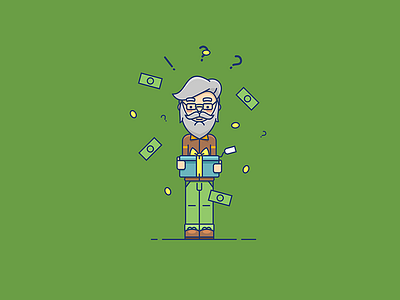 Gift from the Grandpa coins corel corel draw gift grandfather money present vector