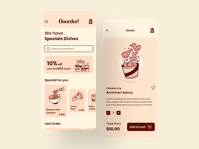 Food Order | Mobile App app branding cafe customer design food graphic design illustration logo order resturant ui ux