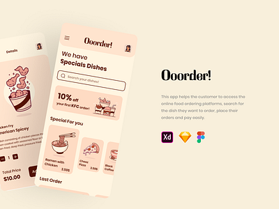 Food Order | Mobile App app branding customer design food graphic design illustration logo order resturant ui ux vector