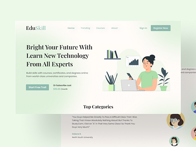 EduSkill | Educational Website app branding class design edu education educational graphic design illustration job logo site skill student teacher typography ui ux vector website