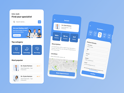 DocCall | Mobile App app call care design doctor hospital medicine patient ui ux