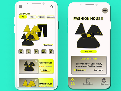 Fashion House Mobile App app branding design graphic design illustration typography ui ux vector