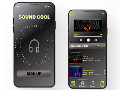 Sound Cool Music App app branding design graphic design illustration logo mobile app music typography ui ux vector