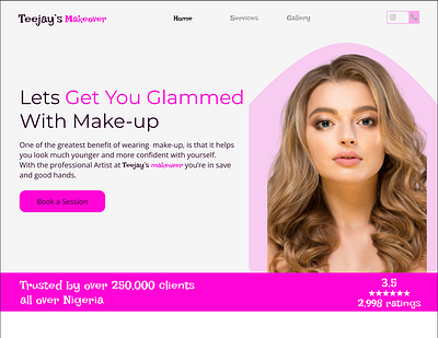 Makeup Artist webpage app cosmetic design graphic design landing page make up ui web design