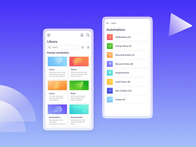 Library and automation for healthcare app animation app automations child expectation goal healthcare library medical parent relation tasks track ui ux vision