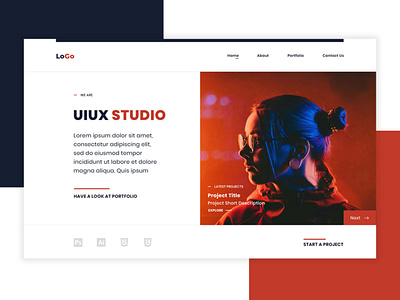 Landing page hero banner illustrator landingpage mockup psd photoshop studio uiux web design