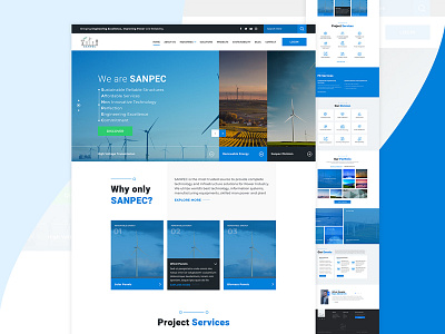 Sanpec energy graphic design landing page solar ui ux website design wind