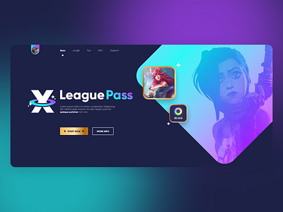 LoL Pass Details 2022 arcane awesome blue game jinx landing league legends lol modern of page pink ui vi website