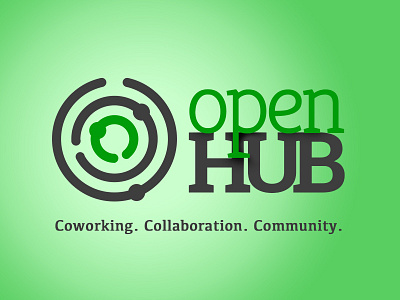 Cowork Space Logo - OpenHUB brand coworking green hub logo photoshop