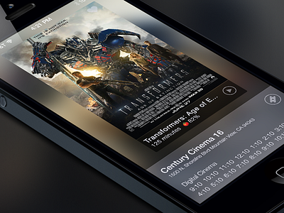 Movie Time Finder app entertainment film hollywood ios ipad iphone layout mobile movie ui ux