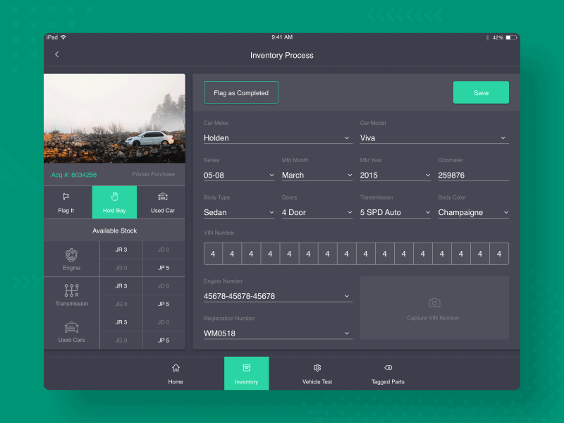 Car Auction - Page Scroll auction interaction animation interaction logic ipad ipad app tablet tablet app