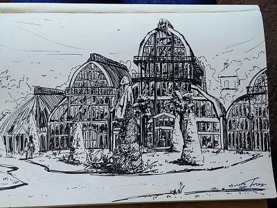Sketch - Jardin botanique good weather hand drawing jardin botanique lyon parc de la tête dor sketch