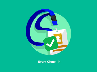 Web Illustration icon badge check in event icon