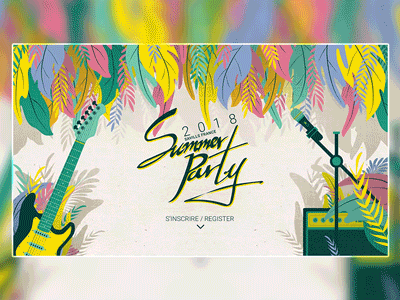 Savills France Summer Party 2018 - Website Loop Animation aftereffects illustration loop animation photoshop summer party website