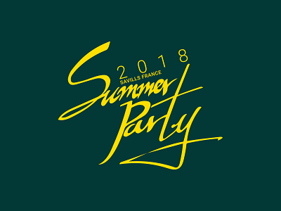 Savills France Summer Party 2018 - Logo Design hand draw illustration logo design photoshop summer party