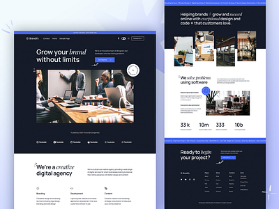 Brandify WordPress Theme agency blocks circle text full site editing marquee modern startup svg theme wordpress