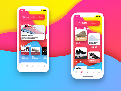 Sneek app clean color colours concept e commerce layout leeds mobile ui simple ui uk ux uxui