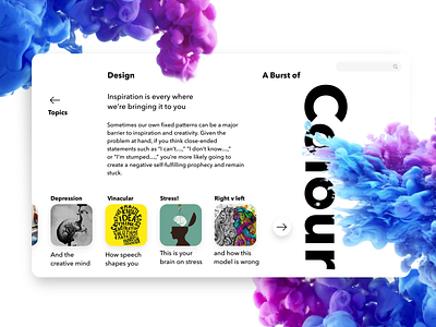 A burst of colour app design brand design branding clean color colours concept design layout leeds minimal responsive design simple ui uk ux uxui web web concept web design