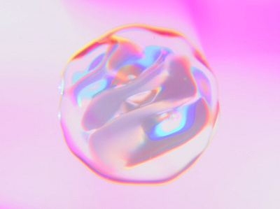 Iridescent Refraction Bubble 3d bubble chromatic design gradient iridescent liquid material pastel rainbow refraction water