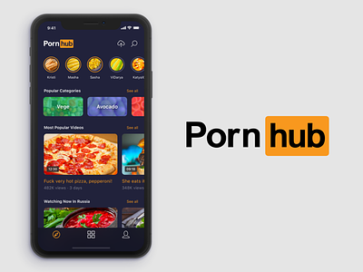 PornHub 🍌 – iOS App concept design food interface ios app pornhub story ui ux video