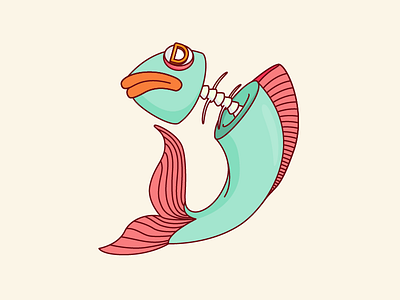 D / fish 36daysoftype character fish illustration letter logo typography