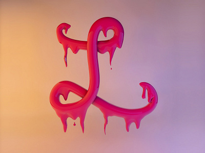 L / Liquid 36daysoftype 3d 3dtype c4d illustration lettering liquid typography