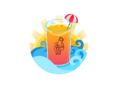 Summer love dive drink illustration sea summer sun vector