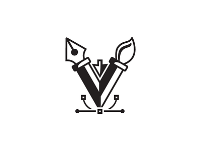 Vector tool brand brush illustrator logo pen stickers tool vector