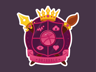 House Dribbble arms brush illustration king shield sticker vector