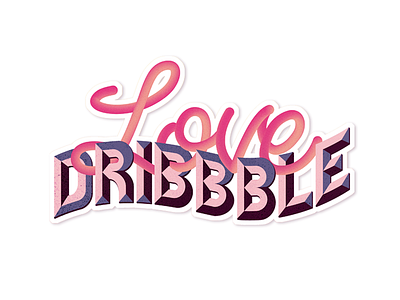 Love Dribbble color graphic illustration love type