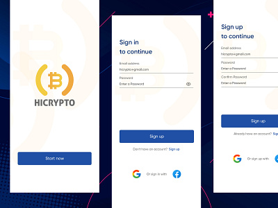 Crypto App Design adobexd android appdesign crypto cryptoapp dribbble figma freelance graphic design hicrypto illustrator ios mobileapp photoshop remotework ui userexperience userinterface ux