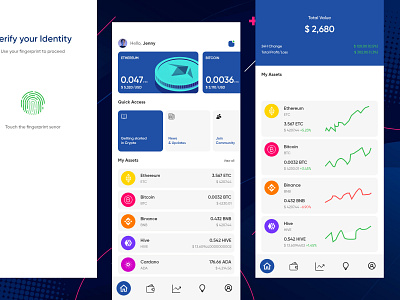 Crypto App Design adobexd android appdesign crypto cryptoapp dribbble figma freelance graphicdesign hicrypto illustrator ios mobileapp photoshop remotework ui userexperience userinterface ux