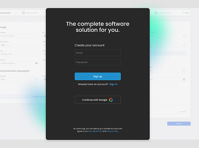 Sign up form appdesign dashboard productdesign saas signup signupform ui ux webapp