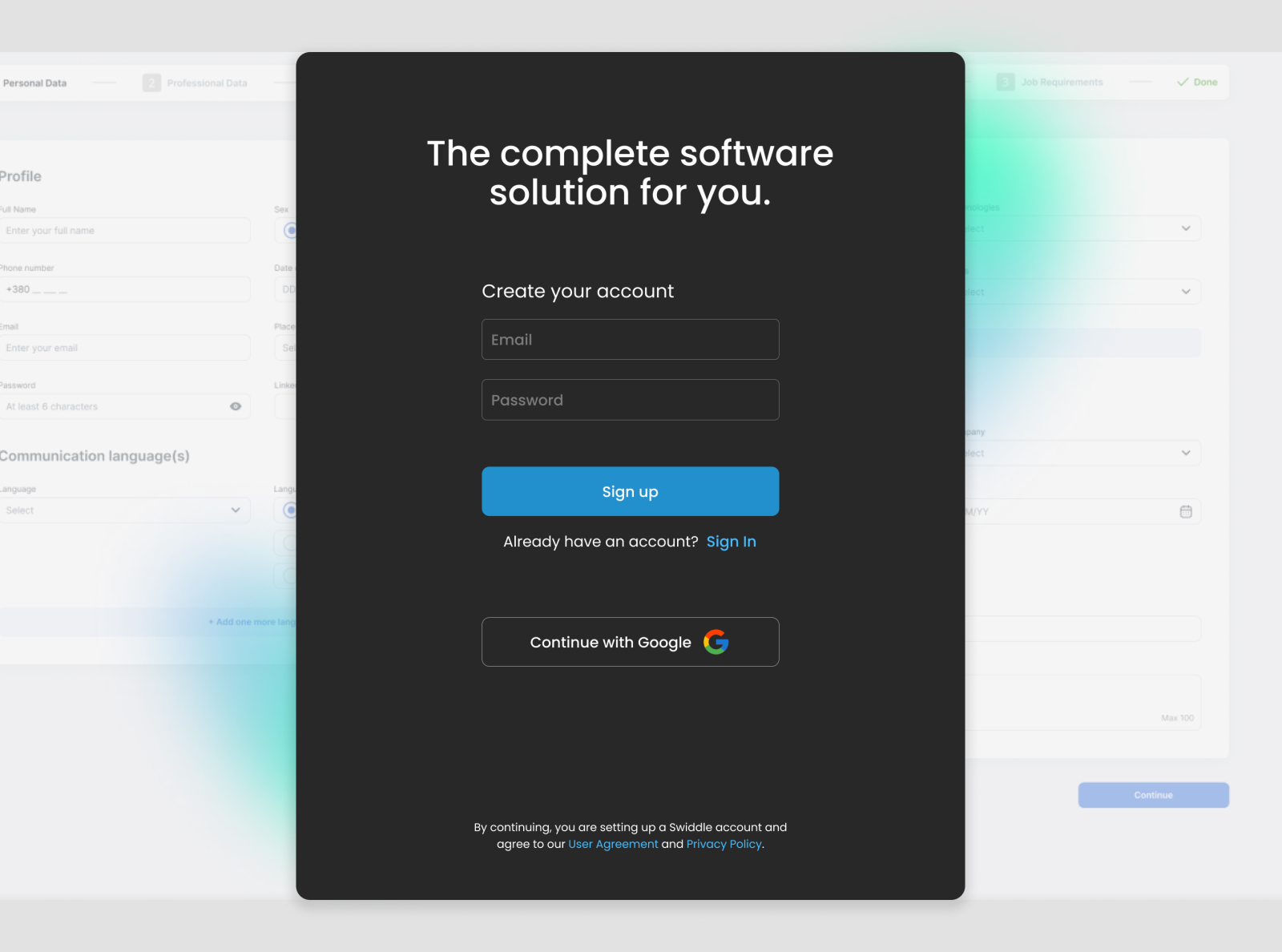 Sign up form by Waqas Ahmed on Dribbble