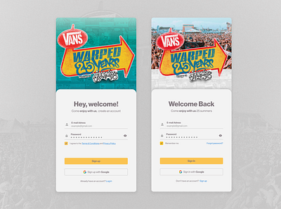 Vans Warped Tour 25 Years - Daily UI 001 app branding dailyui design mobile ui ux