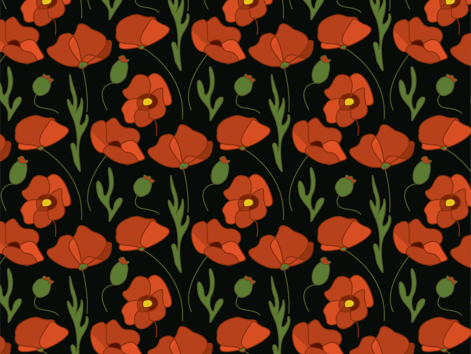 Poppy Pattern by Ania Szemiot on Dribbble